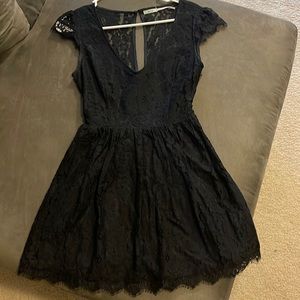 Urban outfitters black lace dress with back cut-out
